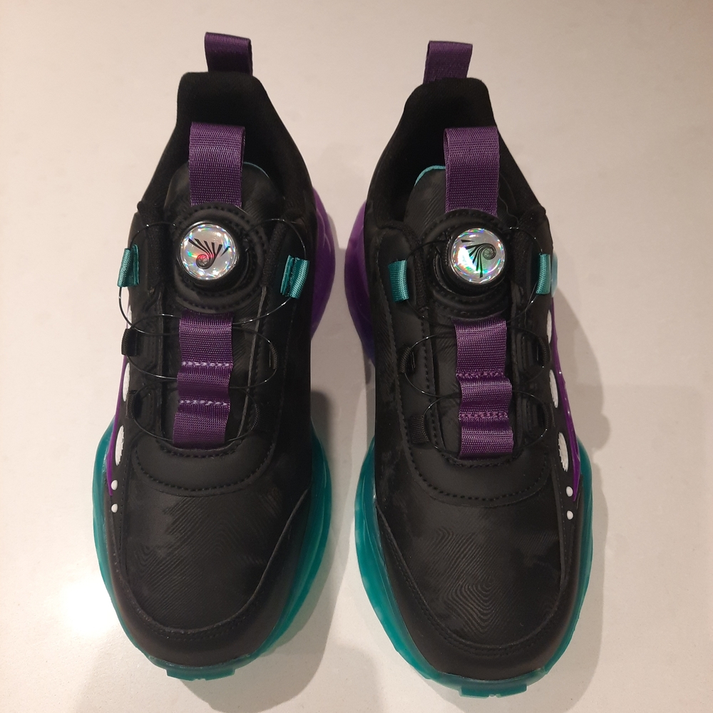 Vibrant Black and Purple Kids Sneakers